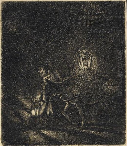The Flight Into Egypt: A Night Piece (b., Holl. 53; H. 253) - view 1