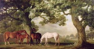 Mares and Foals Beneath Large Oak Trees, c.1764-68