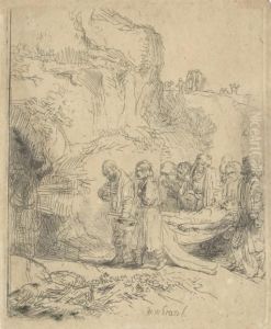 Christ Carried To The Tomb (b., Holl. 84; H. 215) by Harmenszoon van Rijn Rembrandt