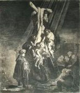 The Descent From The Cross: The Second Plate by Harmenszoon van Rijn Rembrandt