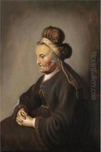 Portrait Of A Seated Lady,
Three-quarter-length, Wearing A Brown Cloak And A Fur Headdress,
Probably Rembrandt's Mother by Harmenszoon van Rijn Rembrandt