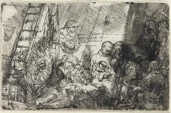 The Circumcision In The Stable (b., Holl. 47; H. 274) - view 1