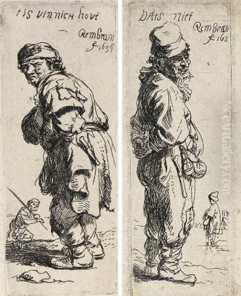 A Peasant Calling Out: 'tis 
Vinnich Hout' (b., Holl. 177; H. 114); A Peasant Replying: 'dats Niet' 
(b., Holl. 178; H. 115) - view 1
