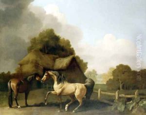 A Roan Stallion and a Bay Mare, 1769 by George Stubbs