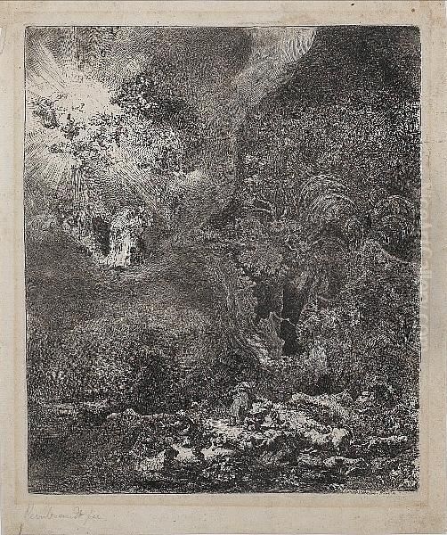 The Angel Appearing To The Shepherds (bartsch 44) - view 1