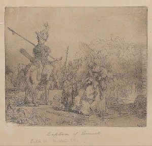 The Baptism Of The Eunuch (bartsch 98) by Harmenszoon van Rijn Rembrandt