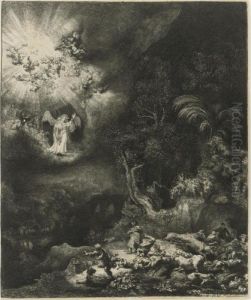 The Angel Appearing To The Shepherds (b., Holl. 44; H. 120; Bb. 34-j)