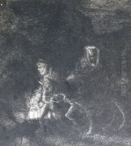 Flight Into Egypt 1651 by Harmenszoon van Rijn Rembrandt