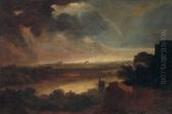 An Extensive Stormy Landscape With A Coastal Inlet Beyond - view 1