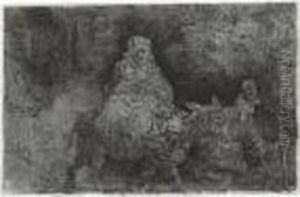 The Flight Into Egypt (b., Holl. 55; H. 276; Bb. 54-d) by Harmenszoon van Rijn Rembrandt