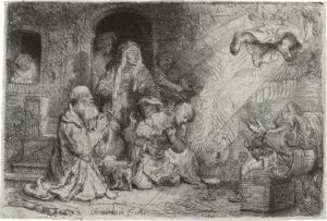 The Angel Departing From The Family Of Tobias (b., Holl. 43; H. 185; Bb. 41-g)