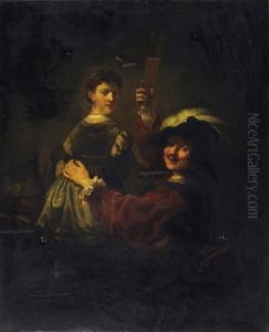 Selfportrait With Saskia by Harmenszoon van Rijn Rembrandt