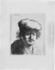 Selbstbildnis Mit Der Uberhangenden Kappe by Harmenszoon van Rijn Rembrandt