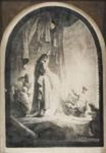 The Raising Of Lazarus: The Larger Plate by Harmenszoon van Rijn Rembrandt