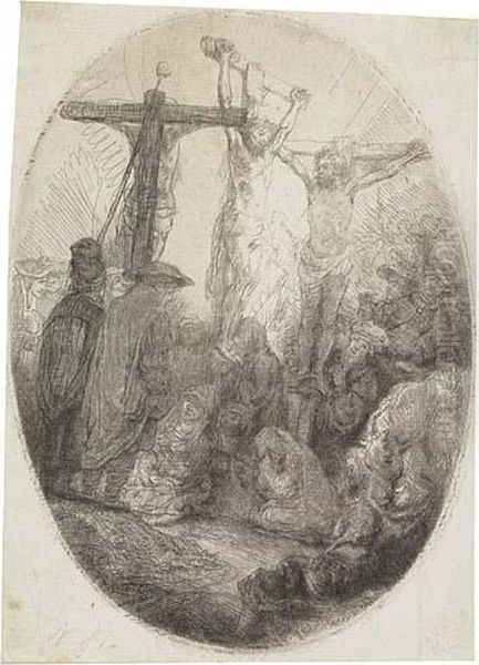 Christ Crucified Between The Two Thieves: An Ovalplate - view 1