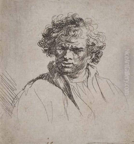 Curly-headed Man With A Wry Mouth - view 1