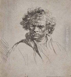Curly-headed Man With A Wry Mouth