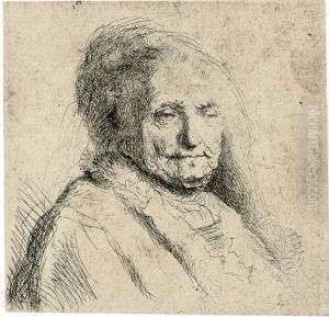 The Artist's Mother, Head And Bust: Three Quarters Right by Harmenszoon van Rijn Rembrandt