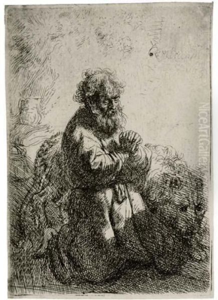 St. Jerome Kneeling In Prayer, Looking Down - view 1