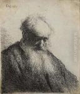 Old Man With Flowing Beard, Bust by Harmenszoon van Rijn Rembrandt