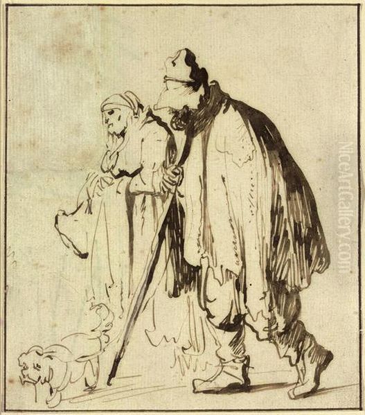 A Vagrant Couple With A Dog - view 1