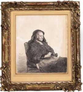 The Artist's Mother Seated At A Table, Looking Right: Three Quarter Length (b.343/ii)
