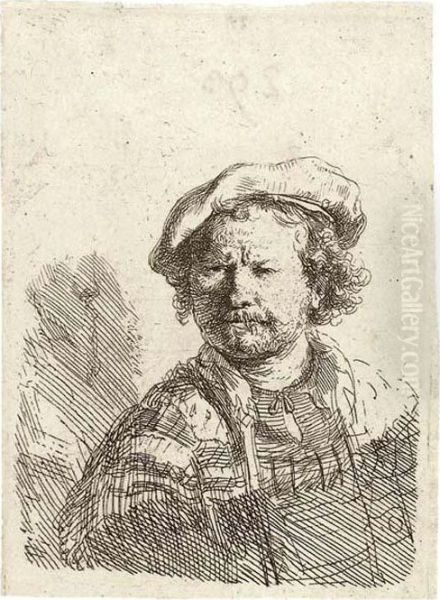 Self-portrait In A Flat Cap And Embroidered Dress - view 1