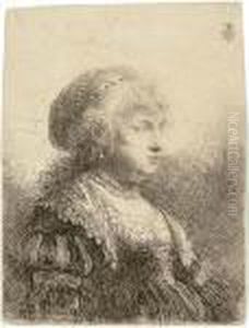 Saskia With Pearls In Her Hair by Harmenszoon van Rijn Rembrandt