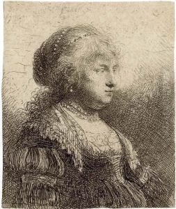 Saskia With Pearls In Her Hair by Harmenszoon van Rijn Rembrandt
