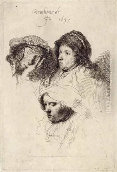 Three Heads Of Women: One Asleep - view 1