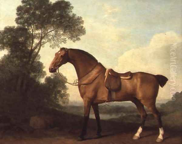 A Saddled Bay Hunter in a Landscape with a Lake Beyond, 1786 - view 1
