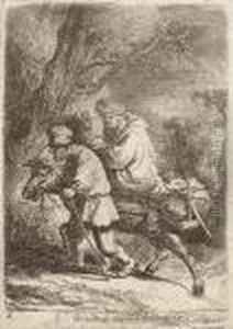 The Flight Into Egypt: Small Plate by Harmenszoon van Rijn Rembrandt