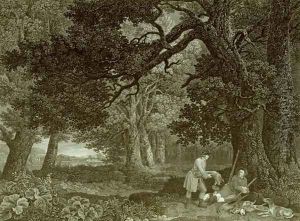 A Repose after Shooting, Plate 4 by George Stubbs