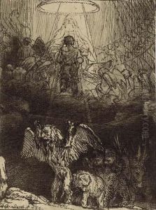 Daniel's Vision Of The Four Beasts, From: Four Illustrations To A Spanish Book by Harmenszoon van Rijn Rembrandt
