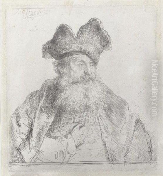 Old Man With A Divided Fur Cap - view 1