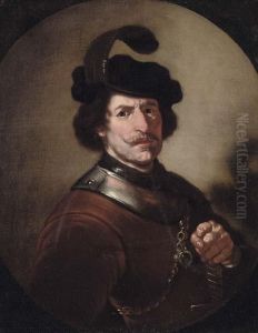 Portrait Of A Gentleman, Half-length, In Armour And A Plumed Hat