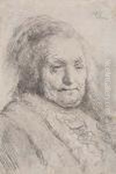 The Artist's Mother, Head And Bust: Three-quartersright - view 1