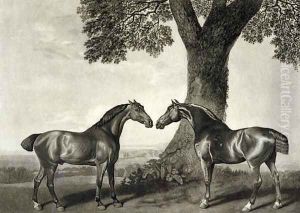 Two Hunters, engraved by G.T. Stubbs bap.1748-c.1815 by George Stubbs