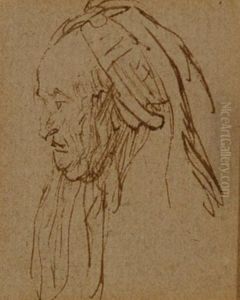 Head Of An Old Woman by Harmenszoon van Rijn Rembrandt