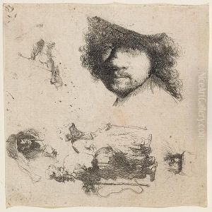 Sheet Of Studies, Head Of The 
Artist, A Beggar Couple, Heads Of An Old Man And An Old Woman (b., 
Holl. 363; H. 90), 1632 by Harmenszoon van Rijn Rembrandt