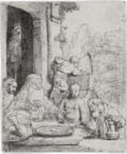 Abraham Entertaining The Angels (b., Holl. 29; H. 286; Bb. 56-b)