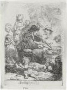 The Pancake Woman (b., Holl. 124; H. 141; Bb. 35-j) by Harmenszoon van Rijn Rembrandt