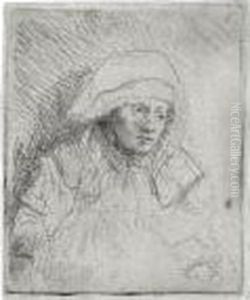 Sick Woman With A Large White Headdress (saskia) (b., Holl. 359; H. 196; Bb. 42-4)