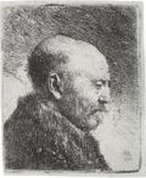 Bald-headed Man In Profile,
Right: The Artist's Father (?) (b., Holl. 292; H. 23; Bb. 30-g) - view 1