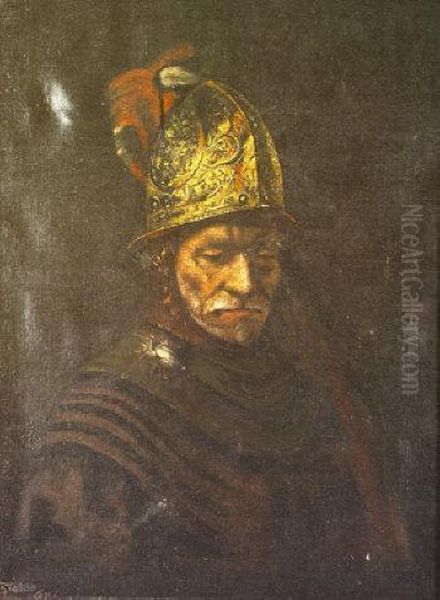 Half Length Portrait Of A Soldier In A Helmet - view 1