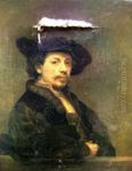 Self-portrait; Photogravure,
24x19cm, Together With Four Similar Photogravures After Old Masters - view 1
