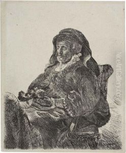 The Artist's Mother Seated, In A Widow's Dress And Blackgloves