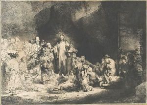 Christ Healing The Sick. 'the Hundred Guilder Print' by Harmenszoon van Rijn Rembrandt