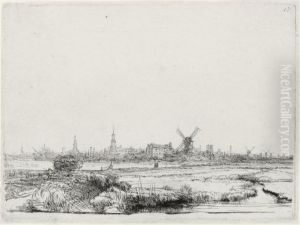 A View Of Amsterdam From The North West (b., Holl. 210; H. 176; Bb. 40-4) by Harmenszoon van Rijn Rembrandt