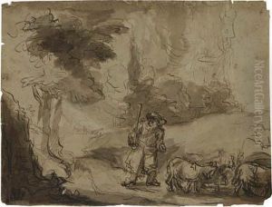 Moses And The Burning Bush by Harmenszoon van Rijn Rembrandt